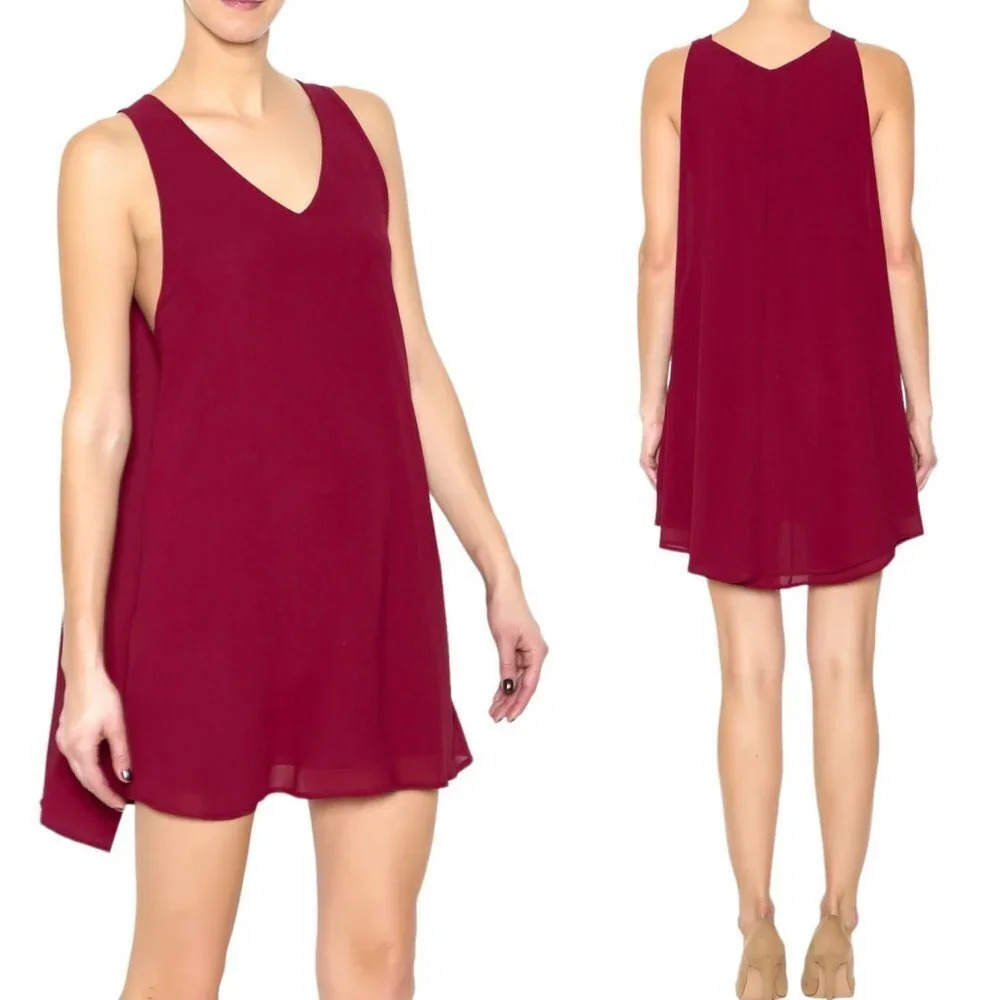 4SI3NNA Magenta Cape Back Swing Dress - Size S